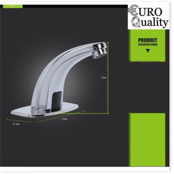 🆕 Vòi lavabo cảm ứng hồng ngoại Automatic Faucet Euro Quality (sử dụng bình thường khi bị ngắt điện)