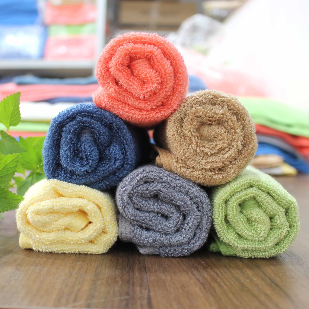 Khăn Mặt Sợi Tre BamBoo Cao Cấp 30x50 cm Mềm Mịn, Dày Dặn, Thấm Hút Tốt, Không Phai Màu, Không Hôi Nhớt