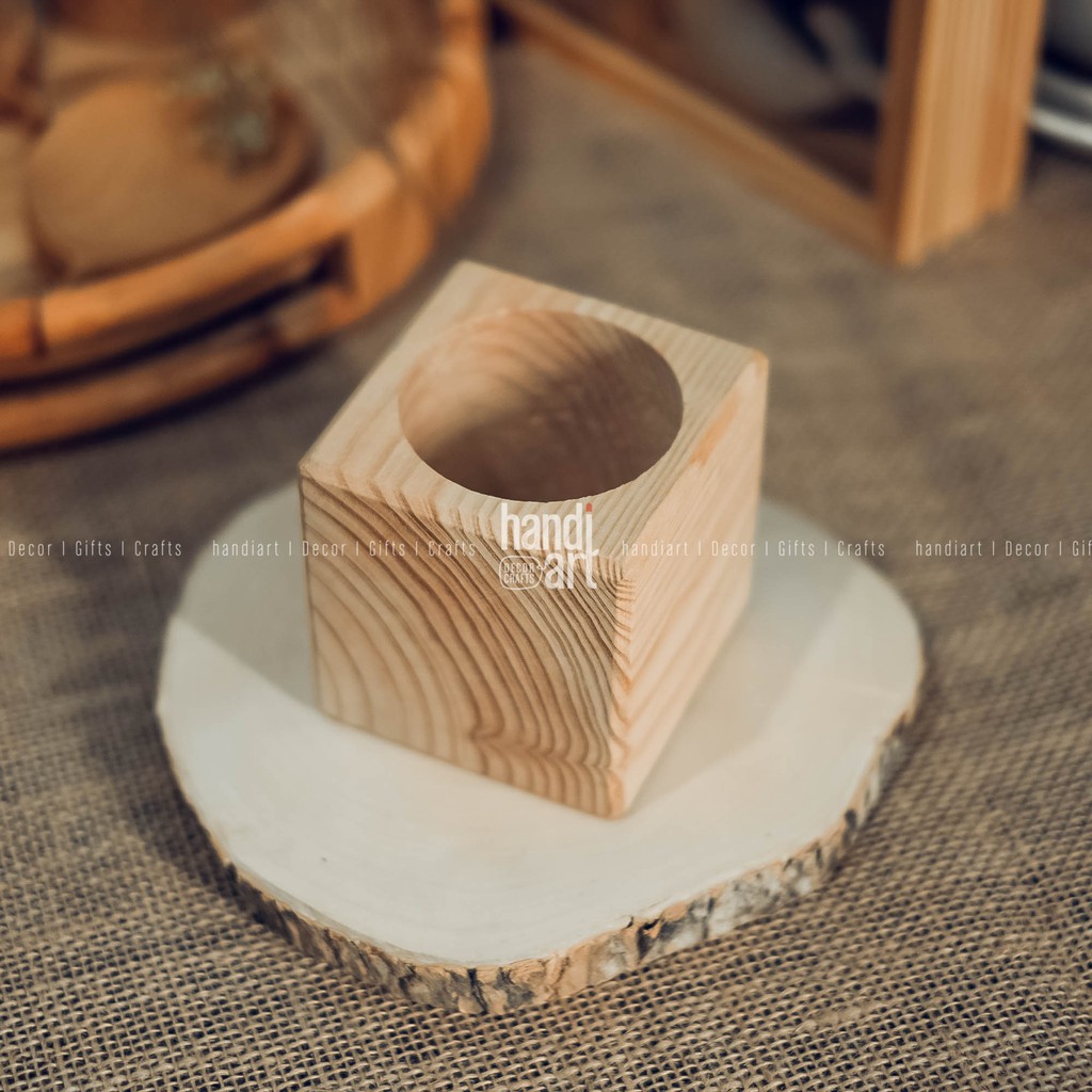 Chậu gỗ để bàn - chậụ gỗ trồng sen đá - chậu gỗ trang trí - wooden pots