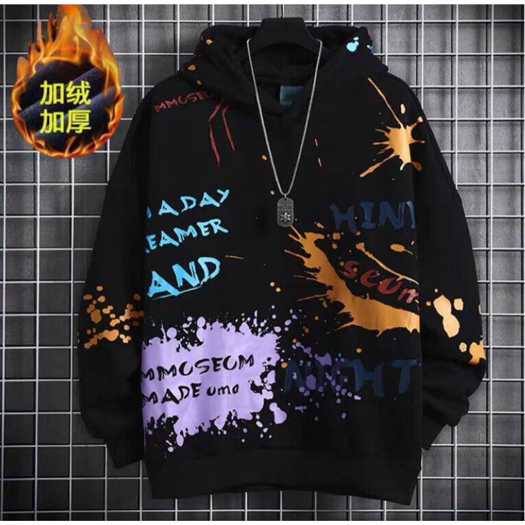 Áo khoác hoodies có mũ nam hoạ tiết cực chất rực rỡ phong cách mới 2021