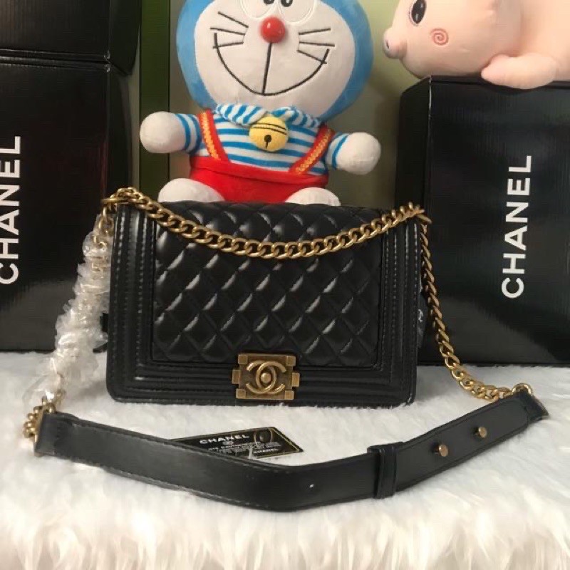 Túi đeo chéo nữ, túi boy ô mịn size 20,25cm handmade