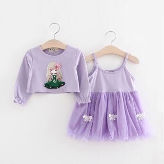 Đầm dây kèm áo khoác 