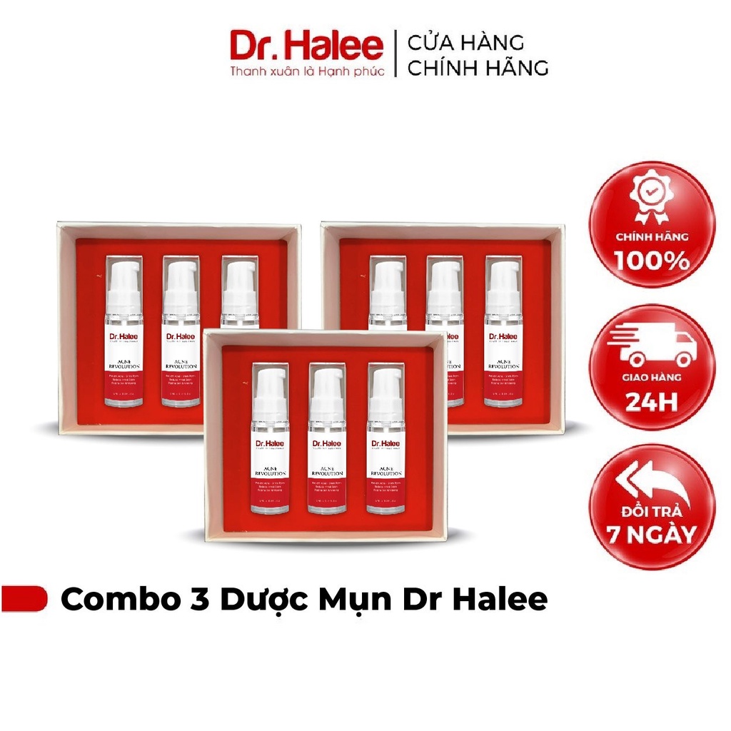 Combo 3 Serum Dược Mụn Dr Halee ACNE REVOLUTION