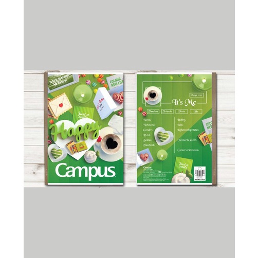 Vở kẻ ngang Campus 200 Trang Gift tập kẻ ngang có gáy in hình dễ thương ANKICO