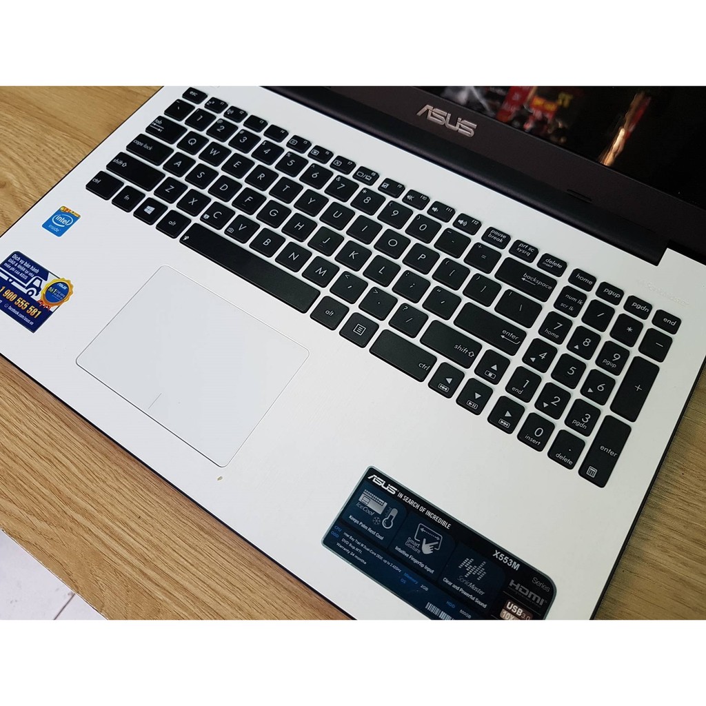 [Quá Rẻ ] Laptop cũ Asus X553M Trắng 99% Ram 4Gb/Ổ 500Gb/Bàn Phím Số/Tặng Balo + ChuộtK Dây | BigBuy360 - bigbuy360.vn