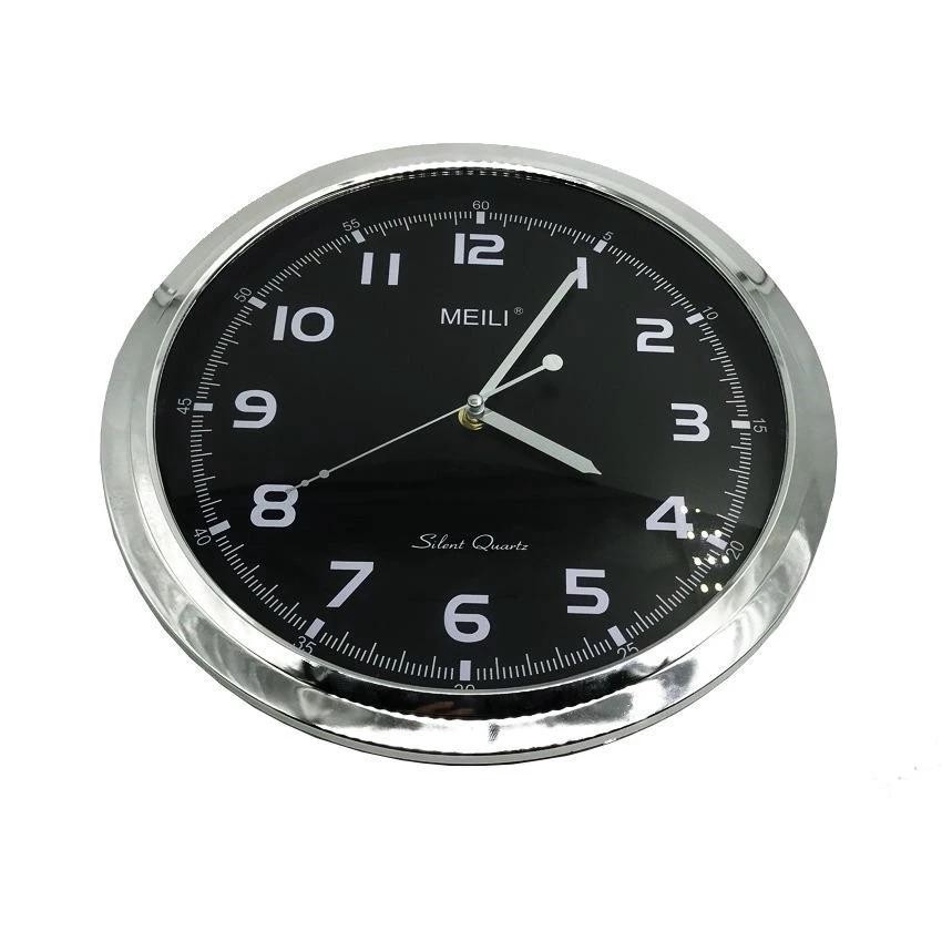 Đồng hồ treo tường tròn kim trôi MEILI size 30cm (đen)-dc2547