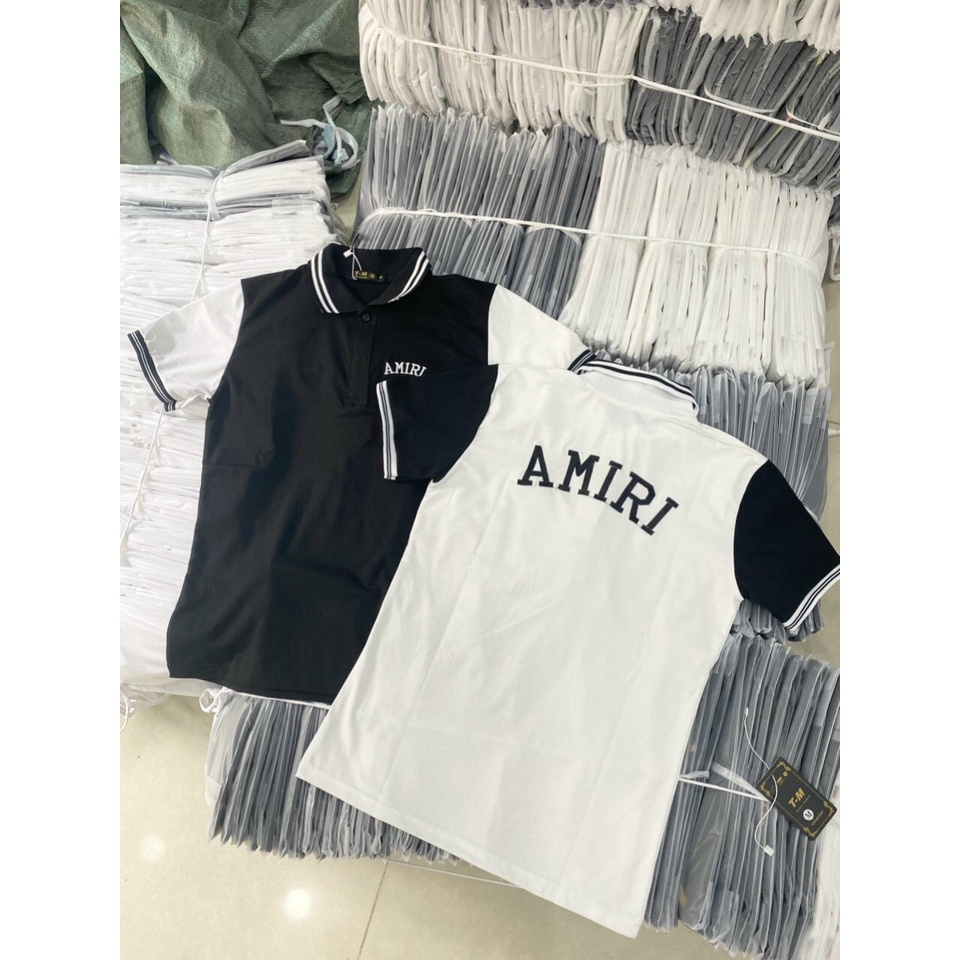 Áo thun POLO nam có cổ tay ngắn, áo nam đẹp phối họa tiết chữ chất vải cotton co dãn 2 màu trắng đen