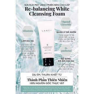 Sữa rửa mặt Lanci Whitening Deep Clean 100ml