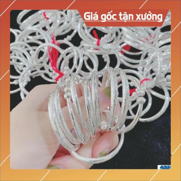 FREE SHIP Vòng tay khắc tên cho bé - Chạm rộng chuẩn bạc ta nguyên chất