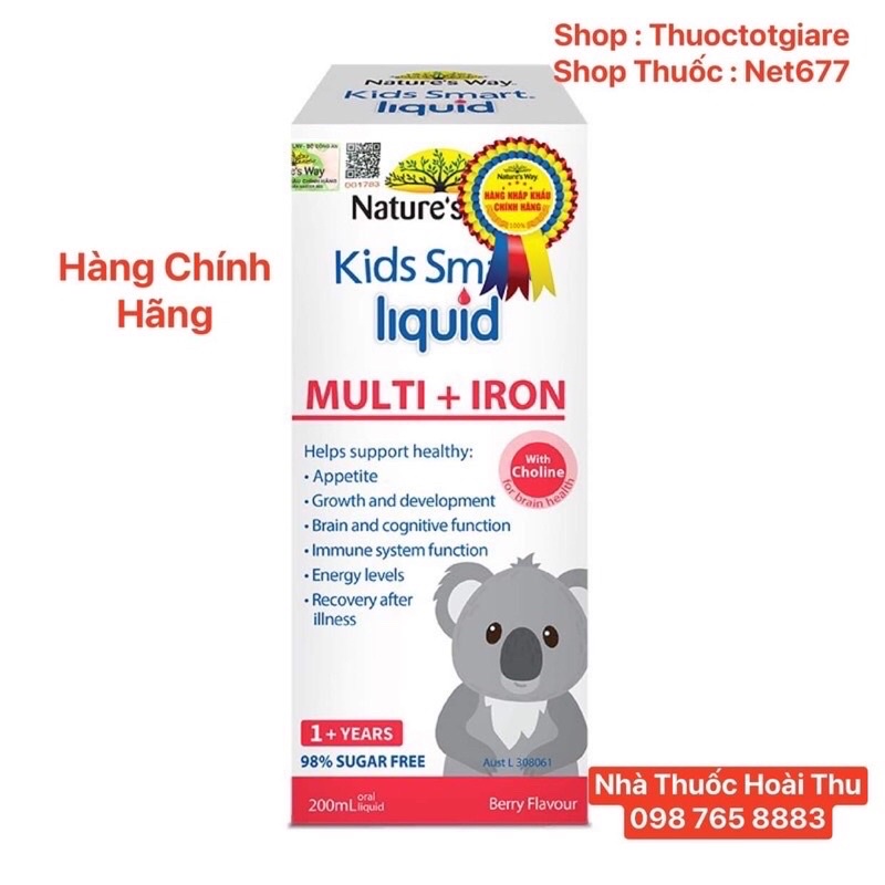 [Chính Hãng] Nature's Way Kids Smart Liquid MULTI + IRON - Bổ sung Sắt và các vi chất cần thiết cho cơ thể