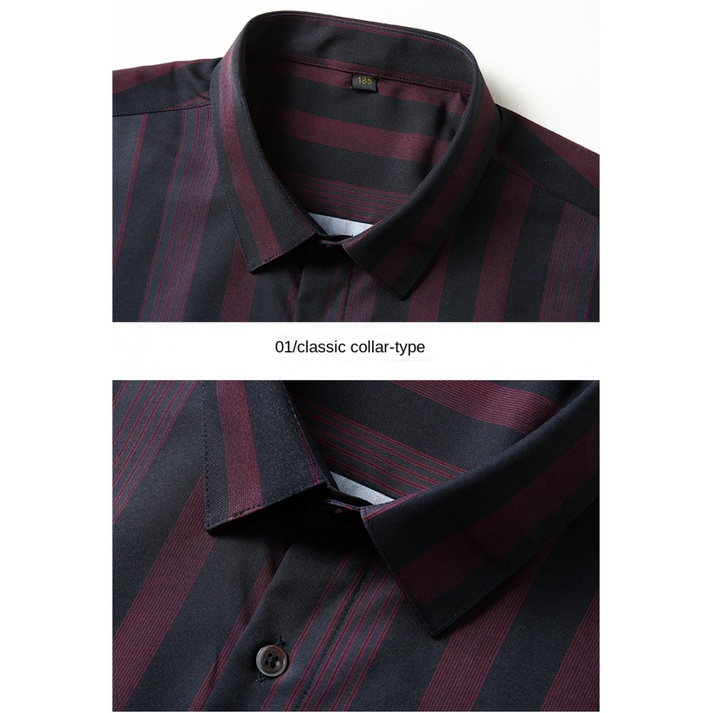 Áo Sơ Mi Nam Ngắn Tay Họa Tiết Kẻ Sọc Size L-10XL