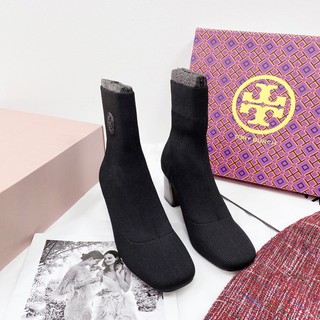 Bốt len lửng tory burch gót tráng gương fullbox