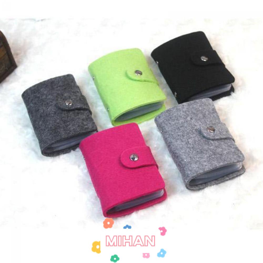 MIHAN1 Men Id Credit Card Holder Womens Cash Wallet Pouch Felted Wool Organizer Case Vintage Pocket/Multicolor