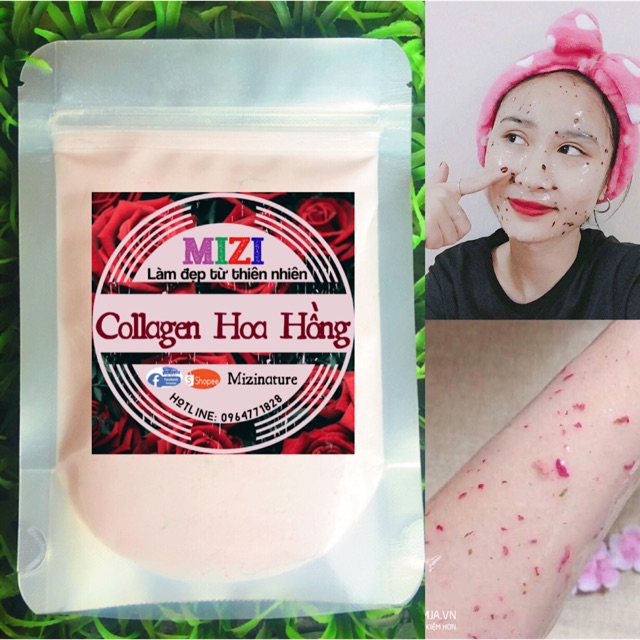 Mặt Nạ Collagen Hoa Hồng Se Khít Lỗ Chân Lông - Mỹ Phẩm Handmade