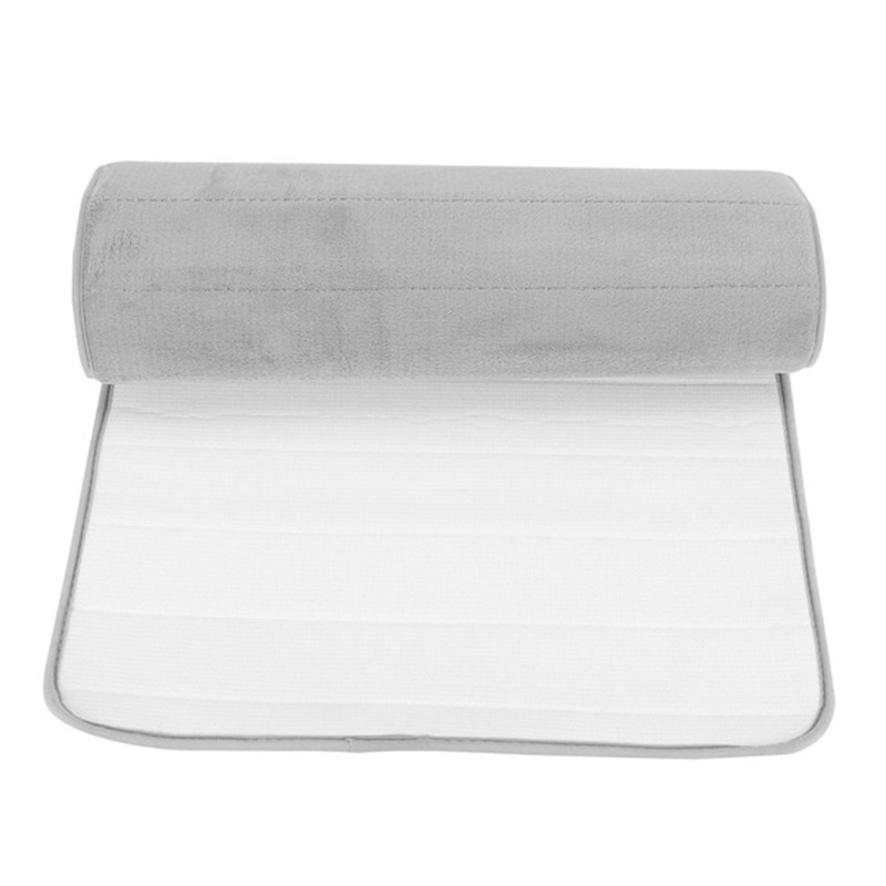 Thảm Chùi Chân Bằng Cao Su Non Mềm Mại Thấm Hút Tốt Chống Trượt Màu Xám Kích Thước Lớn 60X160cm Dành Cho Phòng Tắm / Nhà Bếp