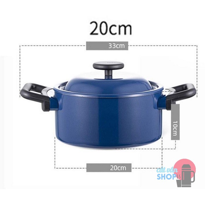 [Có Video] Nồi chống dính LocknLock Decor 20cm dung tích 3L LDE1202IH Màu xanh navy