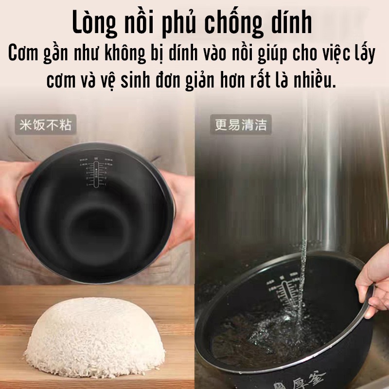 Nồi Cơm Điện Cao Tần Xiaomi Gen 2 Dung Tích 3L/4L Lòng Nồi Gang Dày 3mm Tích Hợp Điều Chỉnh Nhiệt Độ, Thời Gian