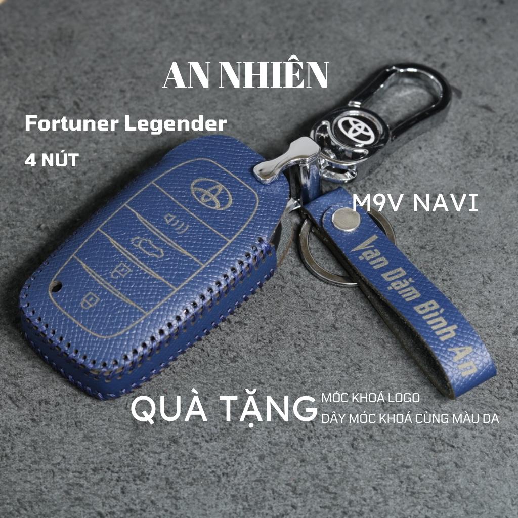 Bao da bọc ốp chìa khoá xe ô tô Toyota Fortuner Legender 2022, da bò nhiều màu, khâu thủ công To36F