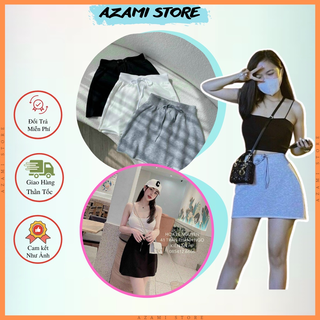 Chân Váy Chữ A Chất Liệu Thun Da Cá Co Giãn Nhẹ Kèm Thun Mềm Mại Dễ Mặc Azami Store AZ52