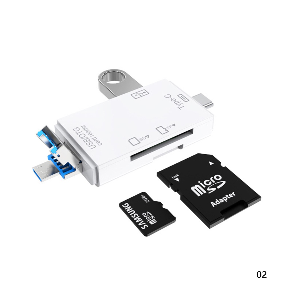 Type-C & Micro USB 6 trong 1 Đầu đọc thẻ OTG Ổ đĩa flash USB2.0 Universal OTG TF / SD Card tốc độ cao | BigBuy360 - bigbuy360.vn
