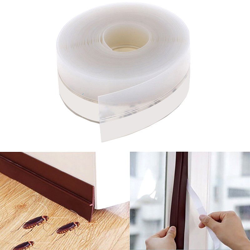 Cuộn Dây Silicone Tự Dính Dài 1M Dán Viền Cửa Chống Ồn Tiện Dụng