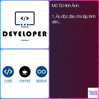 Áo Thun Developer, Lập Trình Viên, Coder - TMer