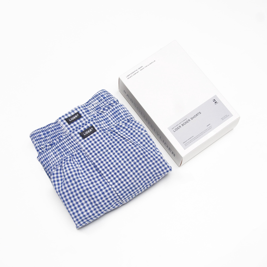 QUẦN ĐÙI NGỦ COTTON LIDER BOXER SHORTS - Xanh dương/ Xanh lá/ Đen