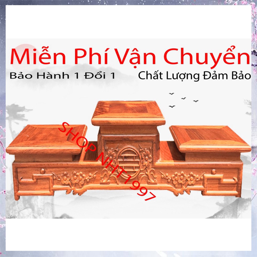 Đế tam sơn gỗ hương - Tam cấp gỗ - Bục tam cấp