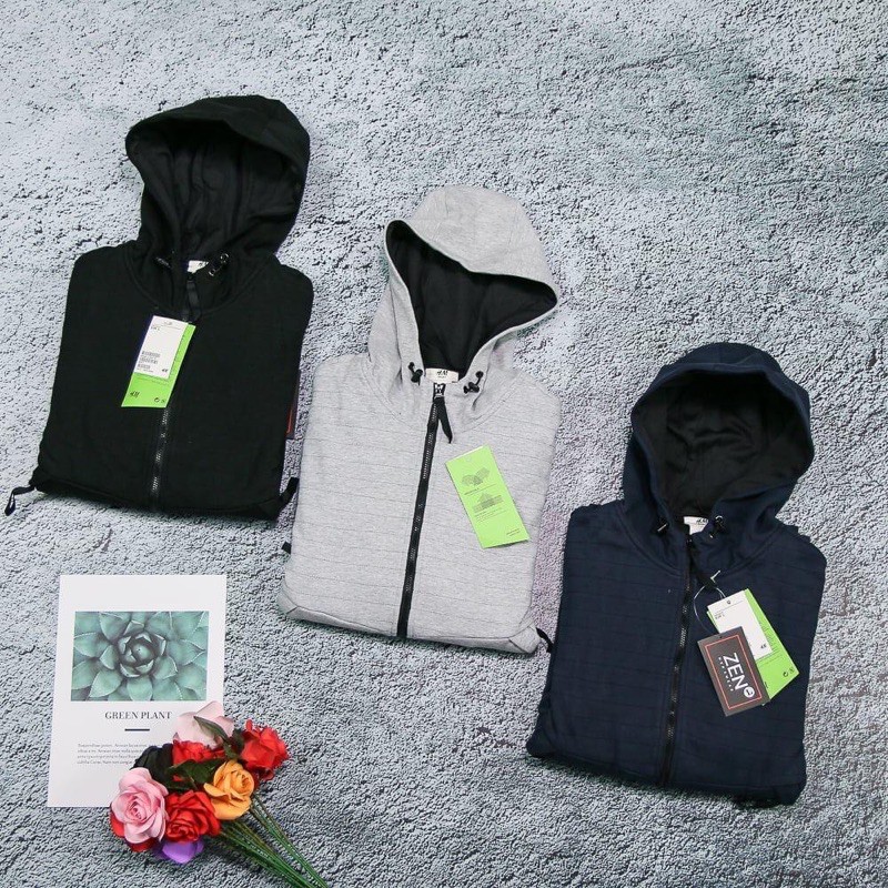 Áo khoác nỉ Hooded  HM Sport 2 lớp lót trong lưới thông thoáng