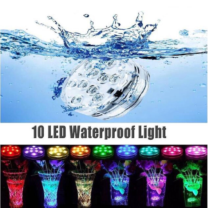 Bộ đèn LED 10 màu chuyển đổi bằng remote có khả năng chống nước dùng để trang trí tiệc