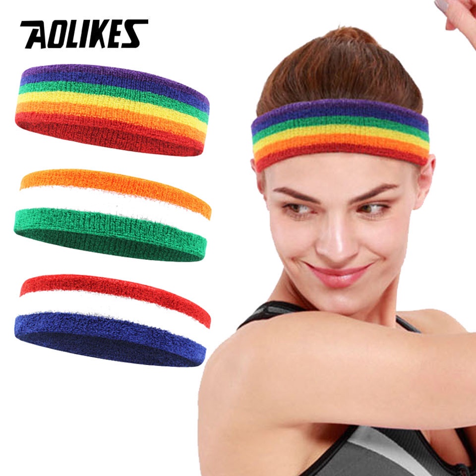 Băng đô thể thao AOLIKES thấm hút mồ hôi cotton unisex cho chạy bộ tập gym thể dục