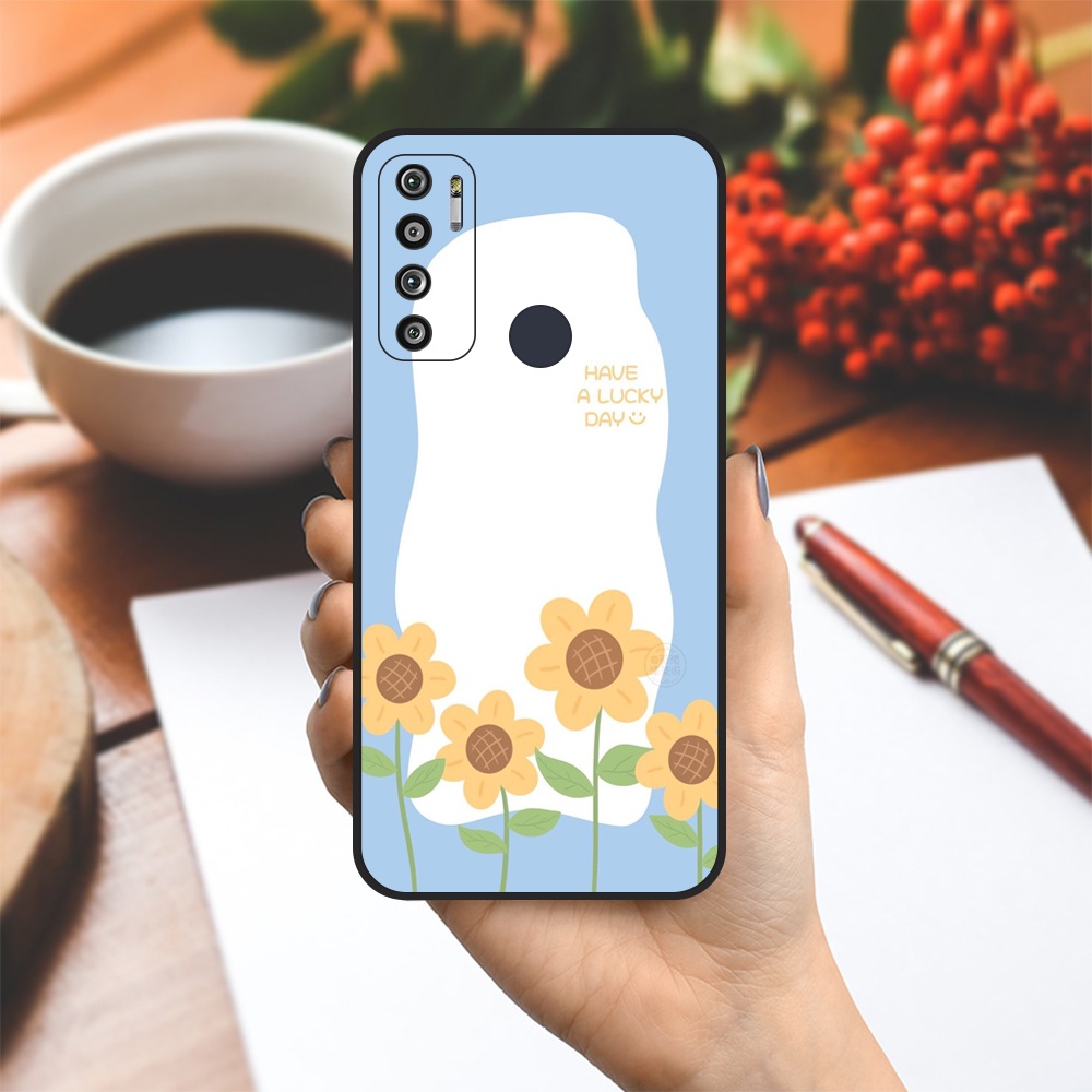 Ốp lưng Vina Case Vsmart Joy 3/Joy 4/Bee 3/Star 3/Aris/....dẻo đen in hình Hoa ánh dương