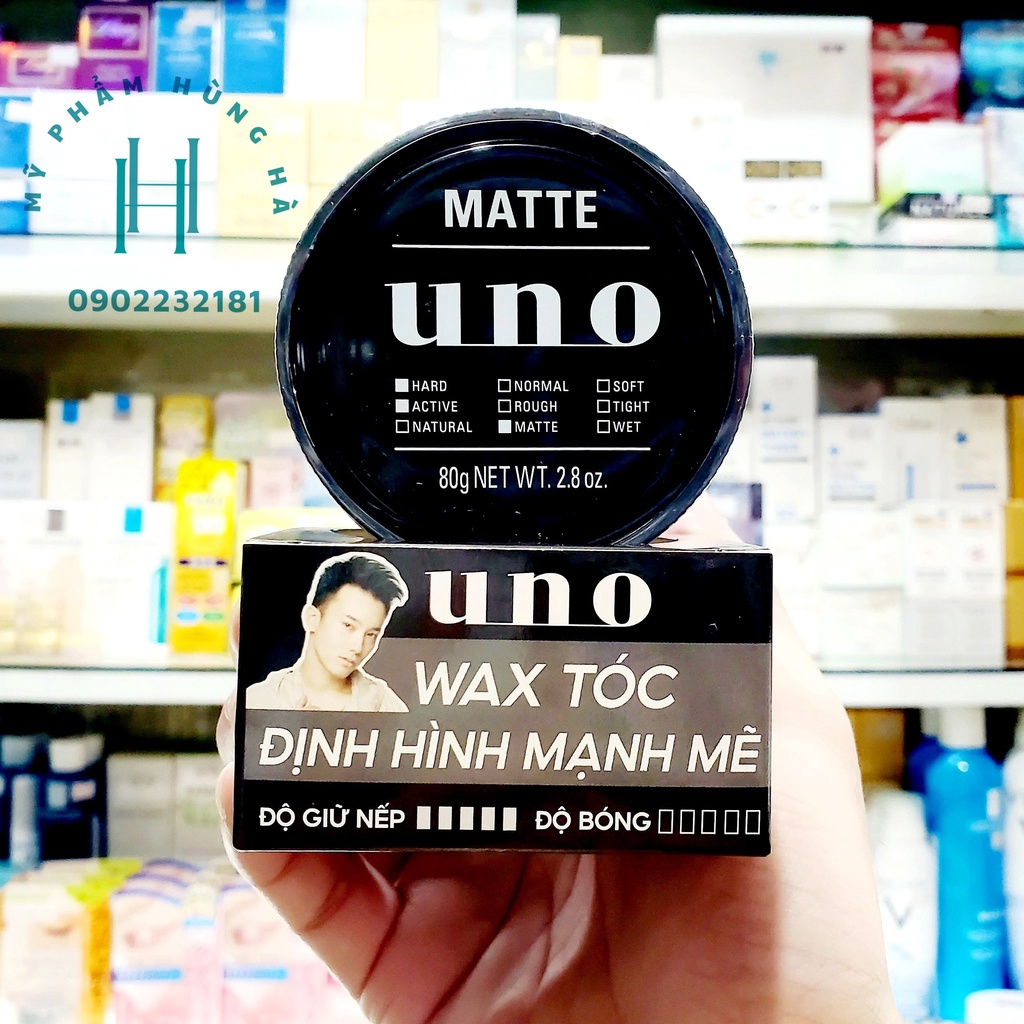 Sáp vuốt tóc Uno Matte Effector, tạo kiểu, định hình mạnh, giữ nếp tối ưu, không bóng tóc, không bết dính 80g