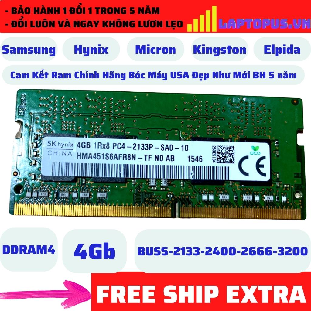 Ram DDR4 Laptop 4Gb bus 2133,2400,2666,3200MHz Samsung- và nhiều thương hiệu khác tháo máy Mỹ giao ngẫu nhiên, BH 5 năm