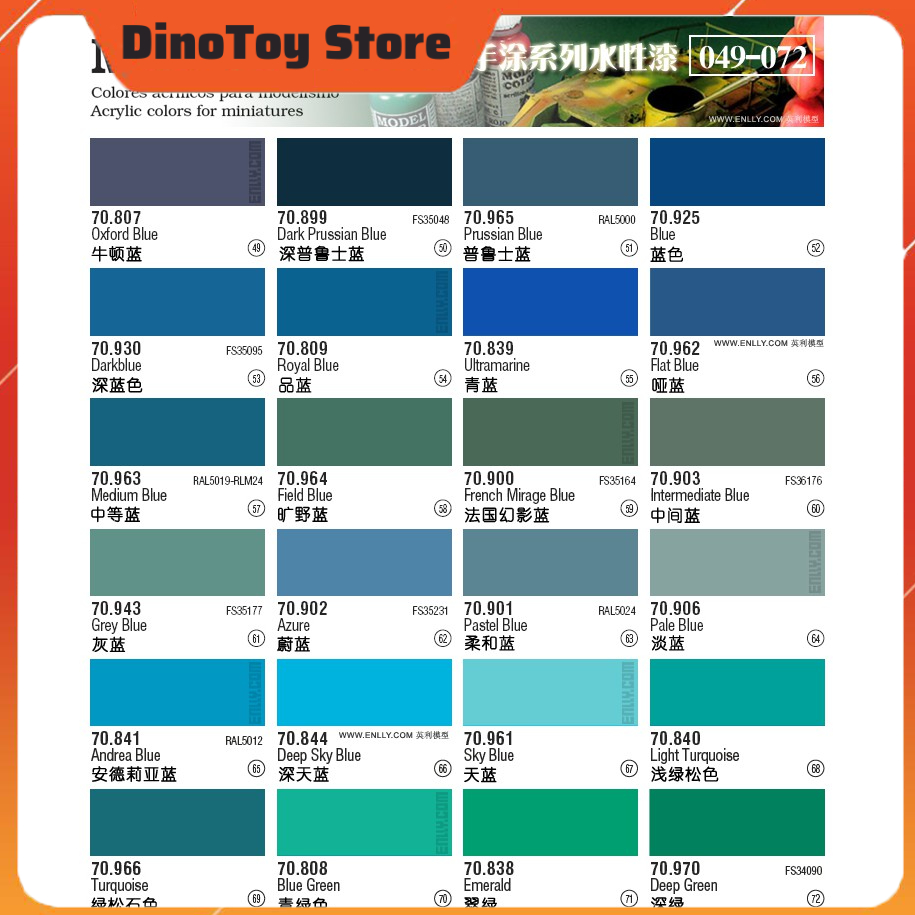 Sơn AV Vallejo model color từ 1 - 168 mã màu