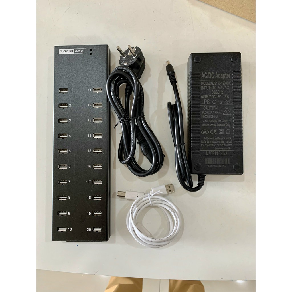 Hub usb 20 port Sipolar 805P model 2022 chuyên làm phone farm, sạc điện thoại, 4G proxy