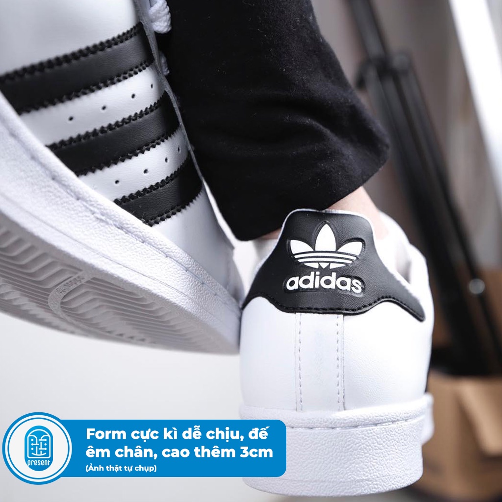 Giày sneaker trắng Adidas Super Star cho nam nữ chính hãng tem vàng full box Present Original Sneakers
