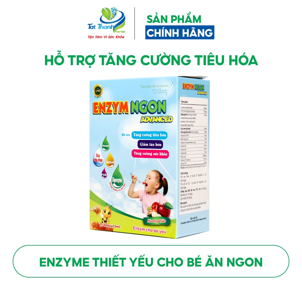 Enzym Ngon Advanced Tất Thành Pharma giảm táo bón tăng cường tiêu hóa hộp 15 ống