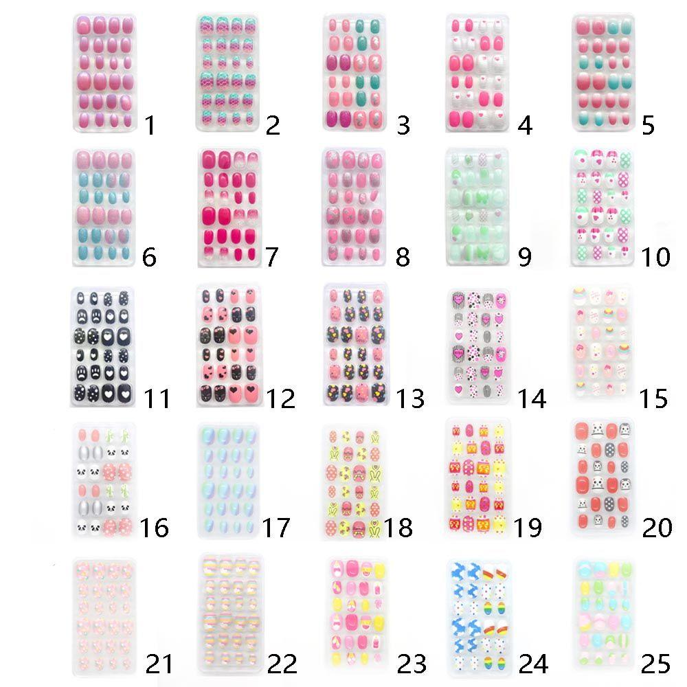 Bộ 24 Móng Tay Giả Ngắn Vuông Trang Trí Thời Trang