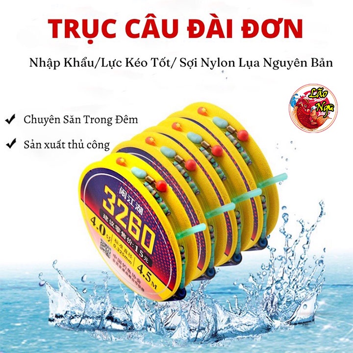 Trục Câu Đài 3260 Trục Buộc Sẵn Cước Câu Cá Tàng Hình, Cao Cấp Chuyên Săn Hàng Có Đủ Size - Lão Ngư Fishing