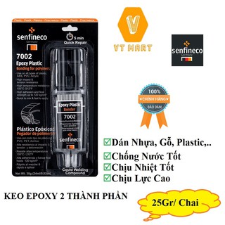 Keo Dán Nhựa Hai Thành Phần Epoxy Plastic Bonde 25 Gram/ Chai dùng dán cho các bề mặt nhựa, gỗ, plastic…