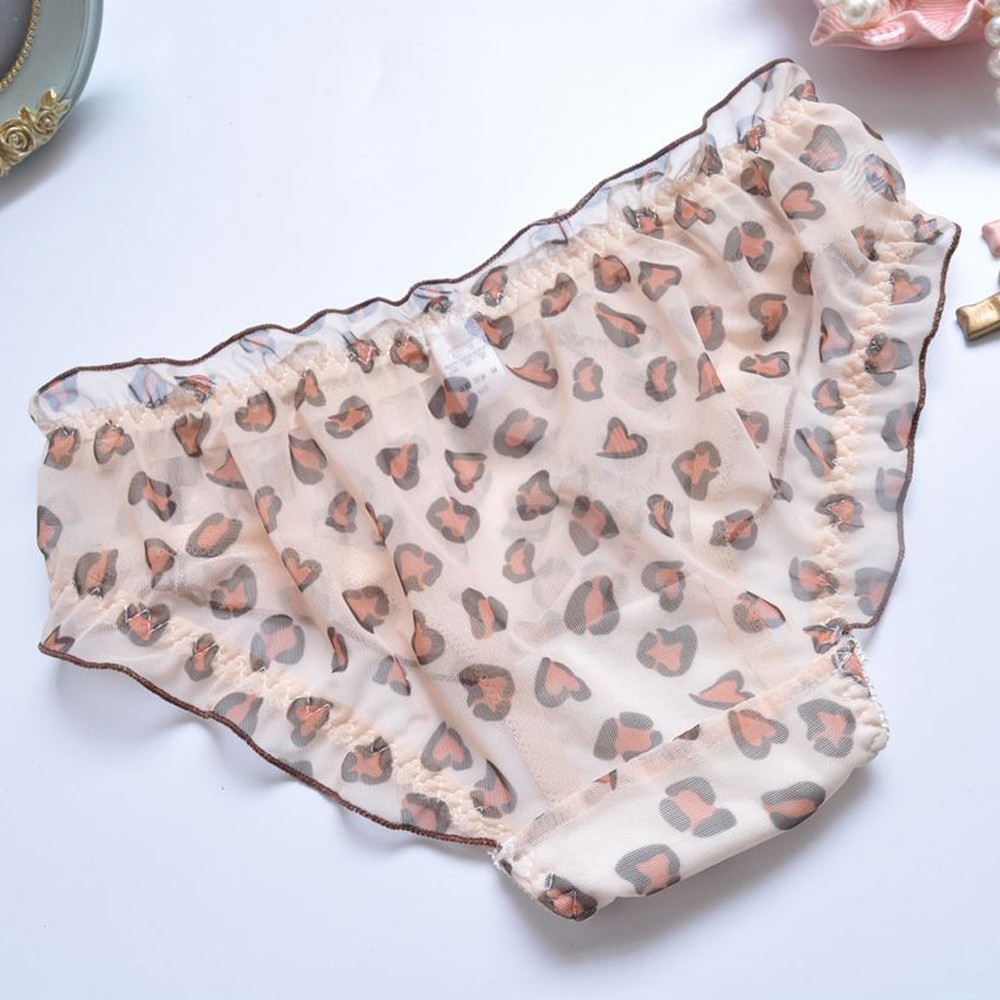 Quần Lót Ren Xuyên Thấu Họa Tiết Da Báo Quyến Rũ Cho Nữ