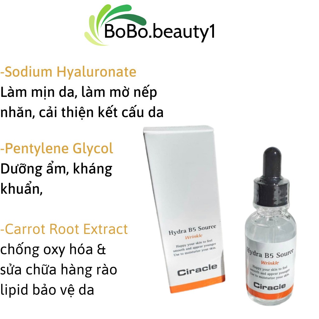 Serum cấp ẩm Hydra B5 Source CIRACLE tinh chất dưỡng da trắng sáng làm chậm quá trình lão hóa da 30ml