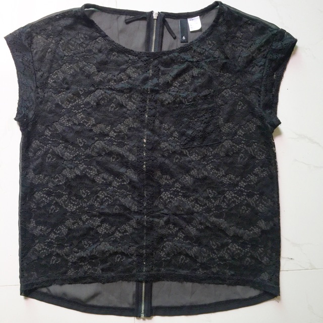 SALES - ÁO REN H&M DIVIDED - ĐEN TUYỀN - CỔ TRÒN - KÉO KHOÁ LƯNG - SIZE 2/32/6/M - HÀNG XÁCH TAY US 