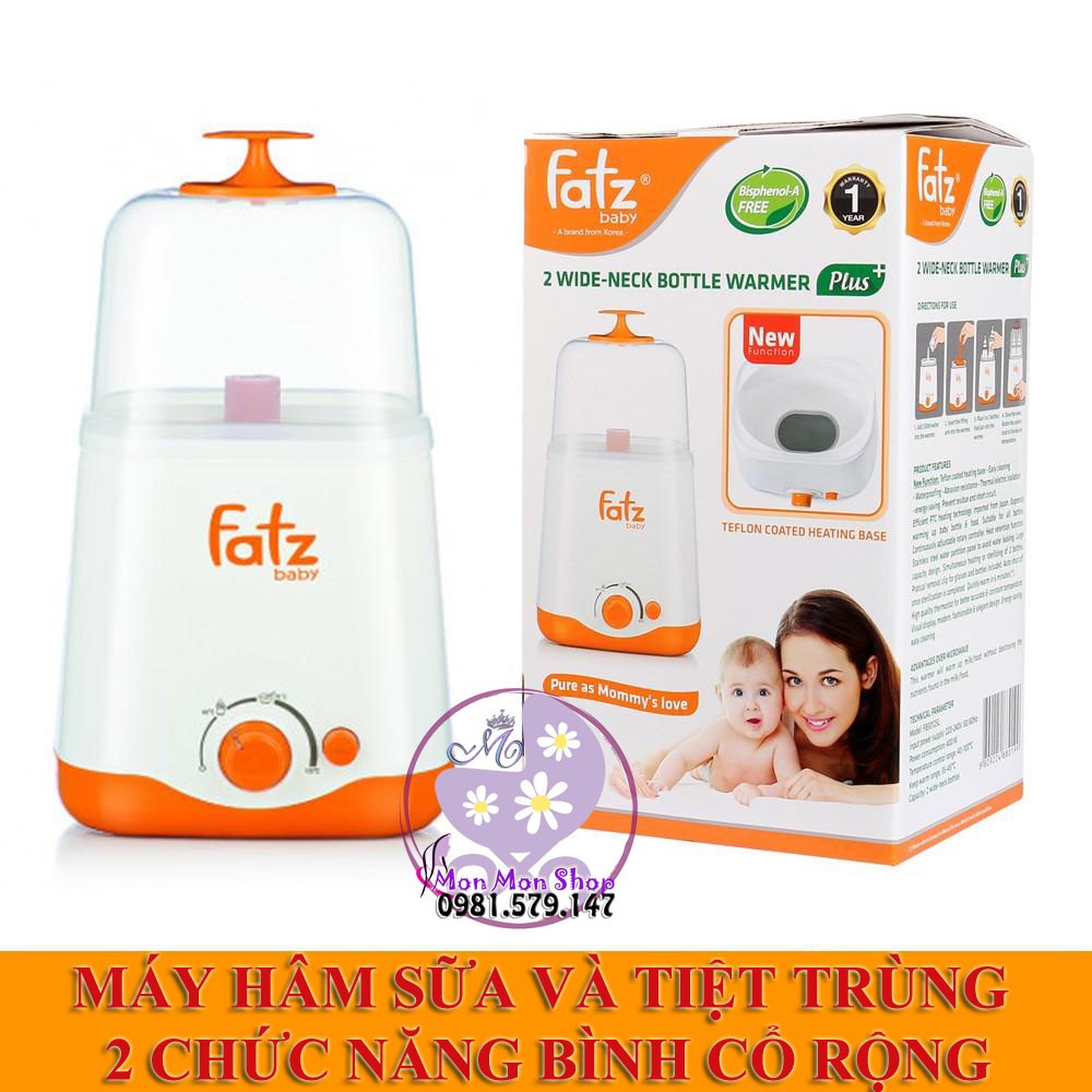 (BH 12 tháng) Máy hâm sữa và tiệt trùng Fatz Baby 2 bình cổ rộng FB3012SL thế hệ mới