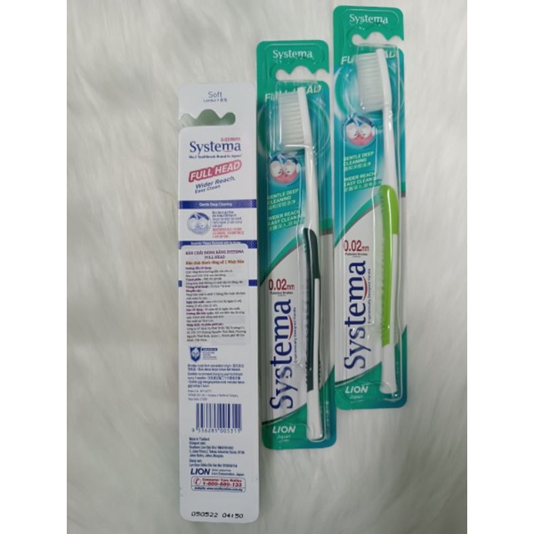 2 cây bàn chải Systema Full Head Lion Nhật Bản