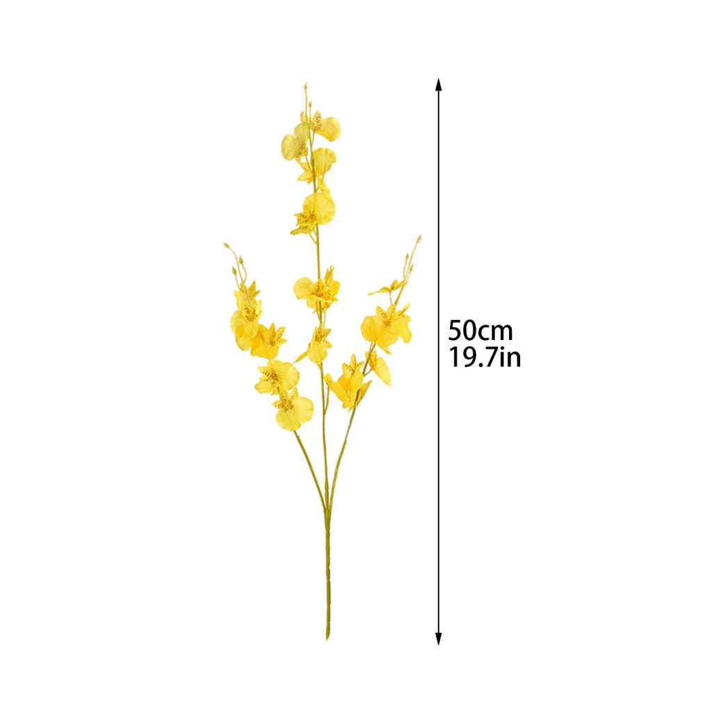 Hoa Lan Nhân Tạo Bằng Nhựa PU Và Silicon Màu Trắng / Vàng 50cm Dùng Trang Trí Nhà Cửa