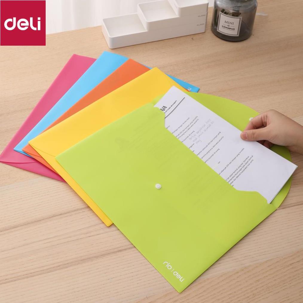 Túi hồ sơ A4 Deli, Đỏ, cam, xanh dương, tím và xanh lá cây - 2 cái E38131 [Deli]