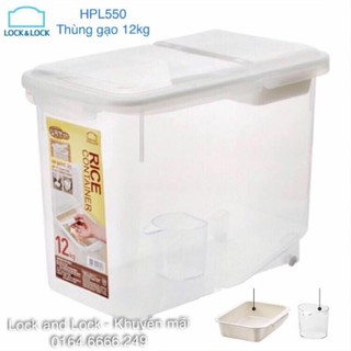 [LOCK&LOCK] THÙNG ĐỰNG GẠO 12 KG - HPL550