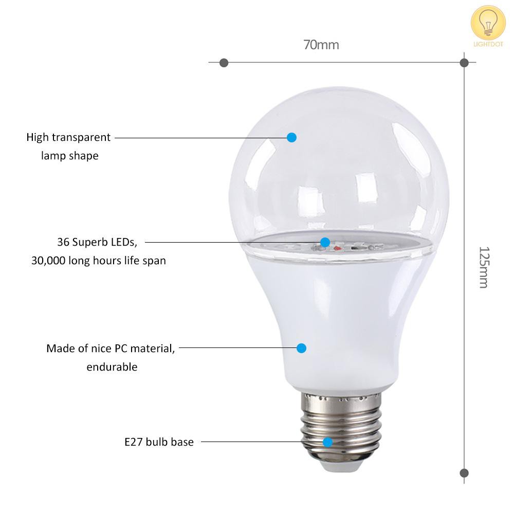 Bóng đèn led UV E27 có ổ cắm di động nhỏ gọn C220-265V 9W 36L 280NM tiện dụng cho gia đình